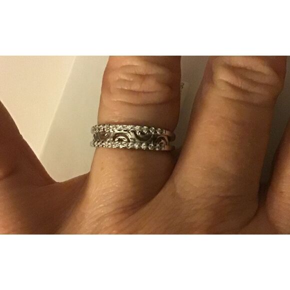 1Ct. Genuine Diamond Simulant Filigree Band Ring Sz 8 - Picture 5 of 6